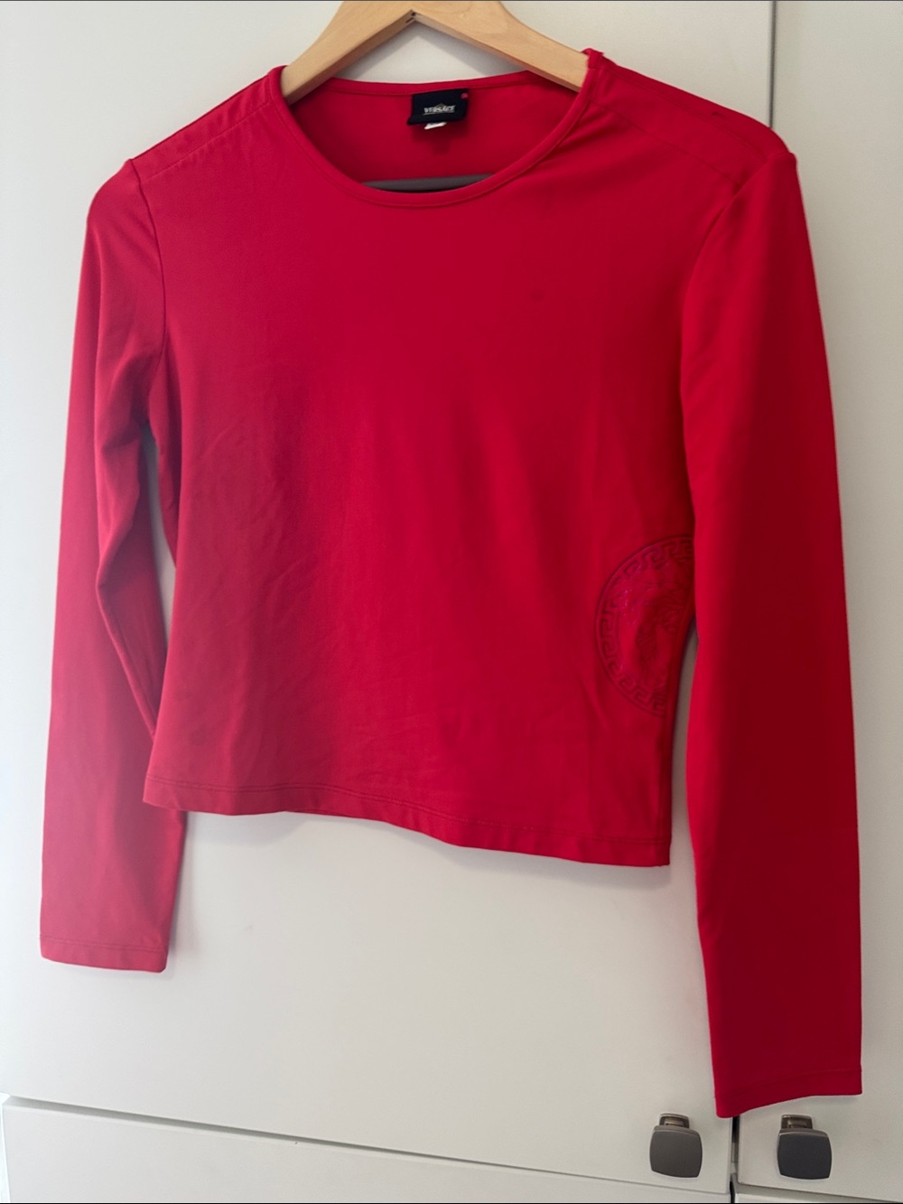 Versace Red Long-Sleeve Crewneck Top for Kids
